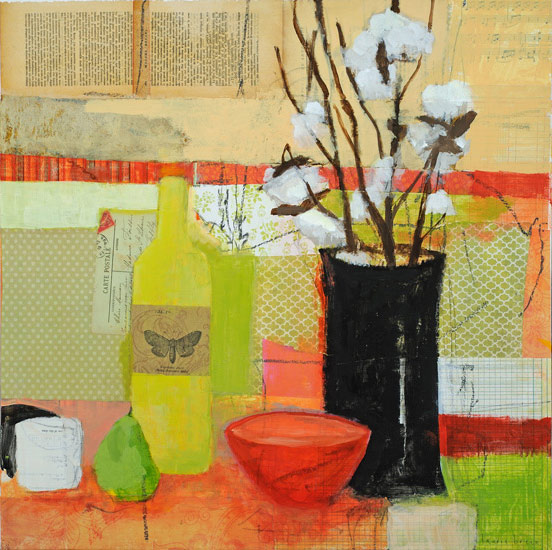painting by laurie breen, bouquet d'hiver